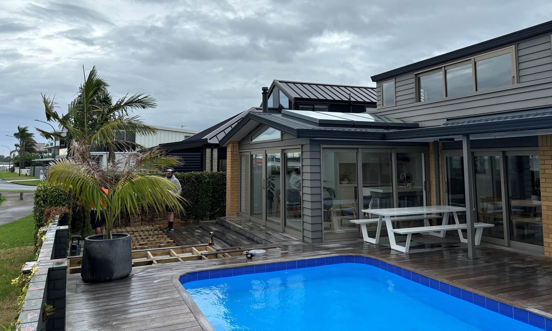 House before exterior refurbishment
